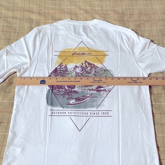 Eddie Bauer nwt cotton blend white long sleeve tee shirt pullover crew sz L - Picture 8 of 10